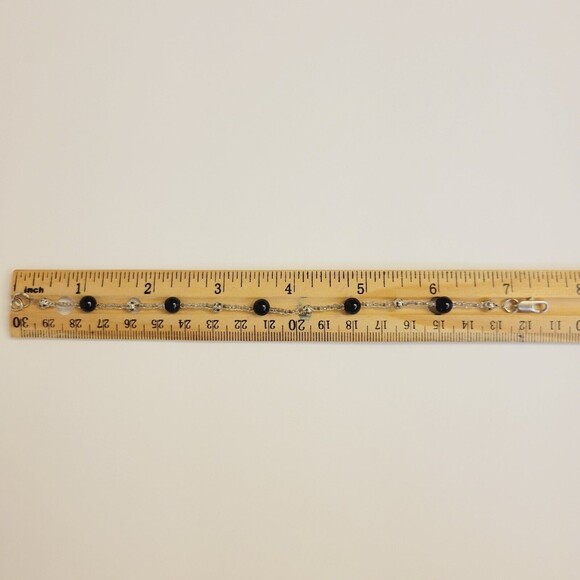 Handmade Blue Goldstone And Metal Beaded Bracelet - Picture 4 of 6